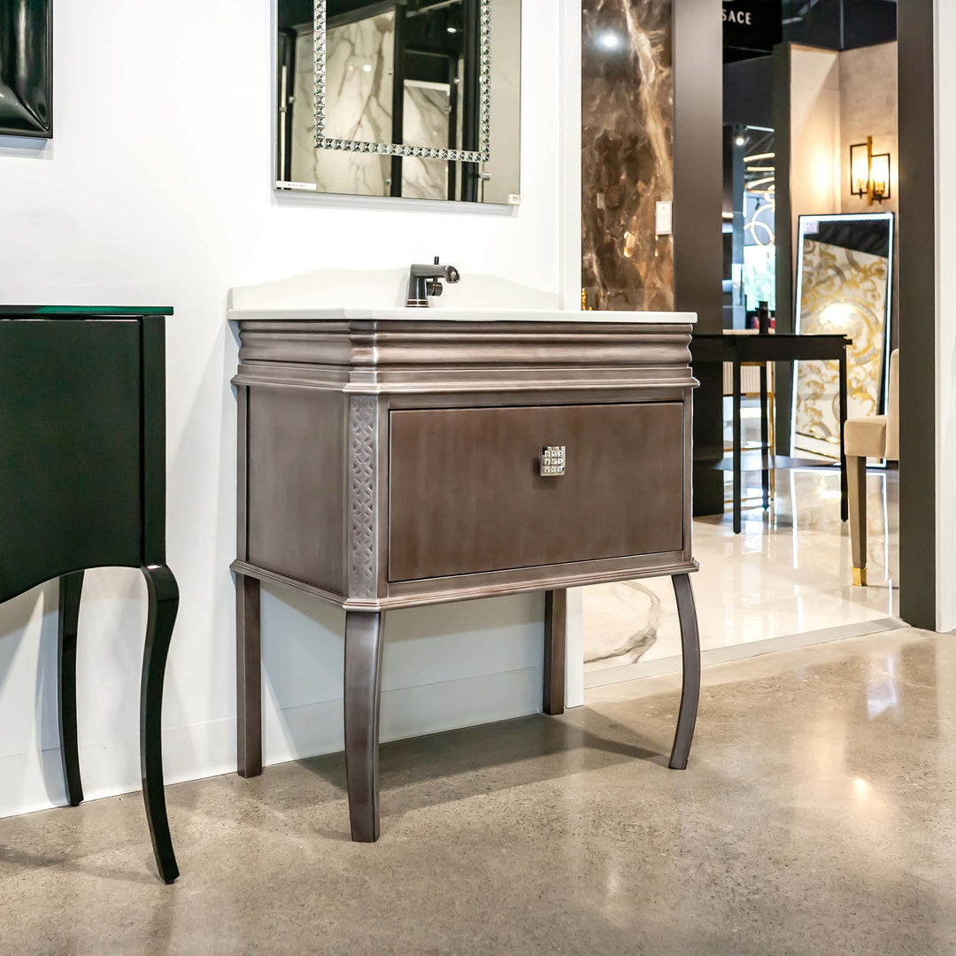 London Antique Silver Bath Vanity