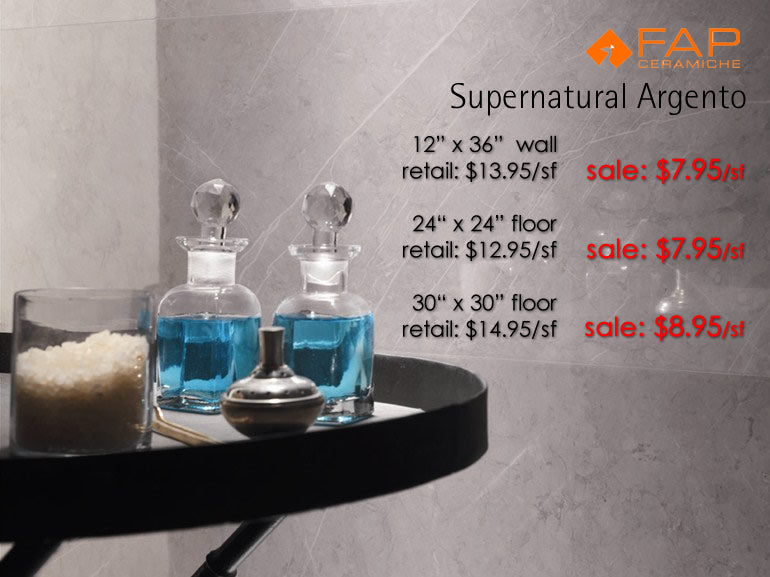 TILE SALE: Supernatural Argento by Fap Ceramiche