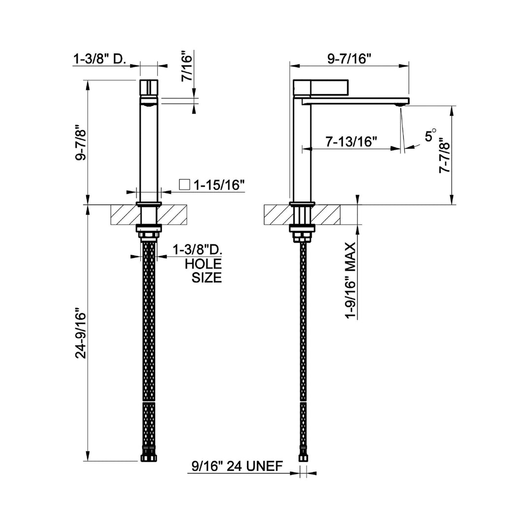 Gessi Inverso Diamantato Single Lever Medium Bathroom Faucet
