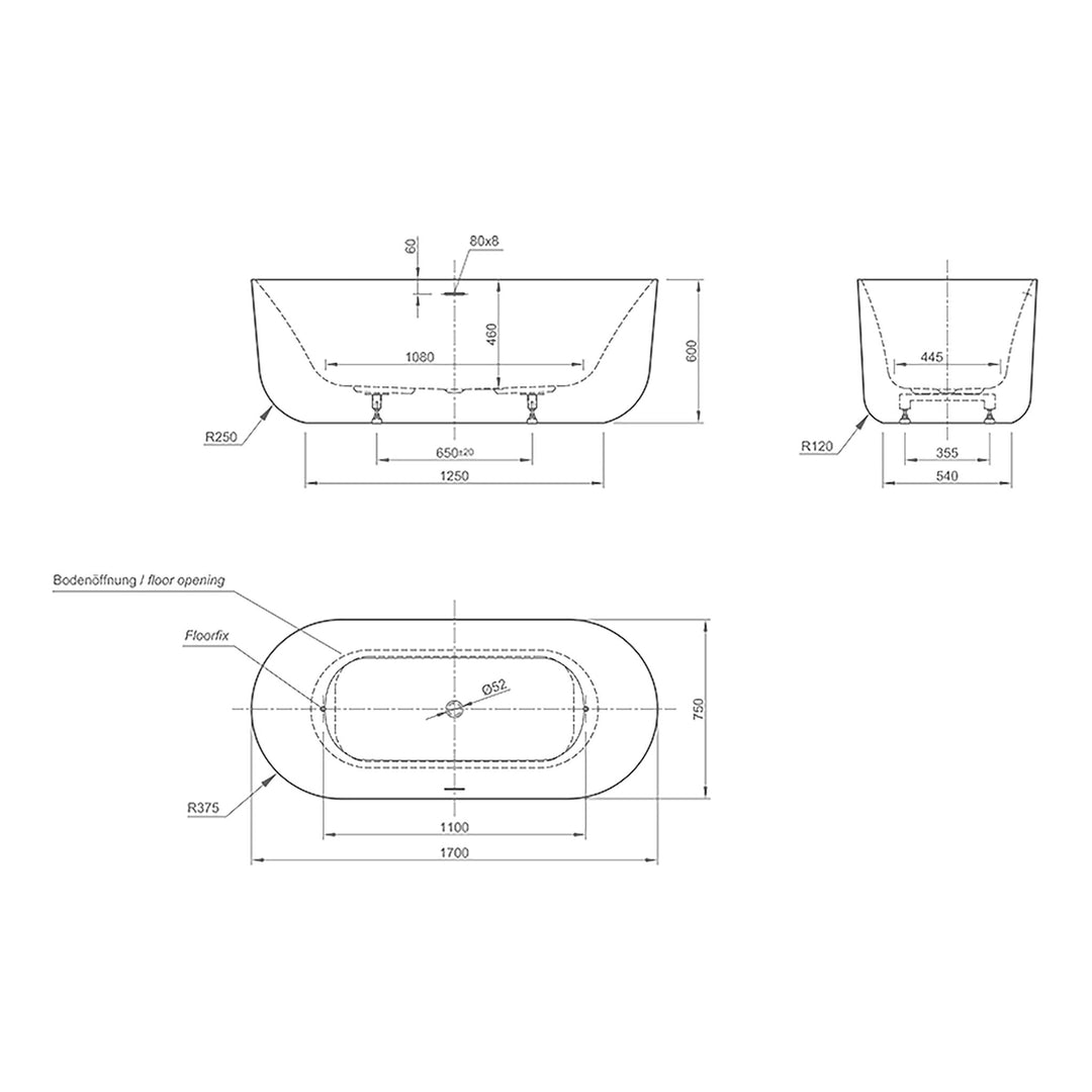 Bathtub Nice 170 Cement