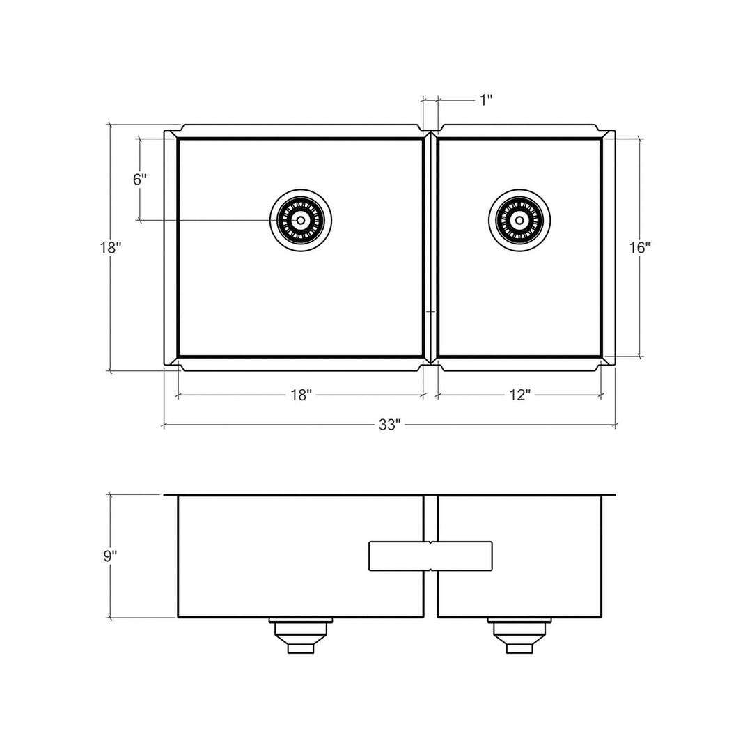 Prochef by Julien ProInox H0 Double Bowl Undermount Kitchen Sink