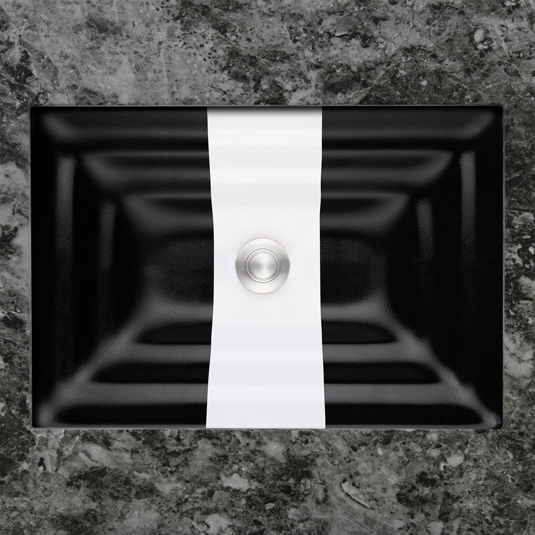 Linkasink Black with White Ribbon Bathroom Sink A
