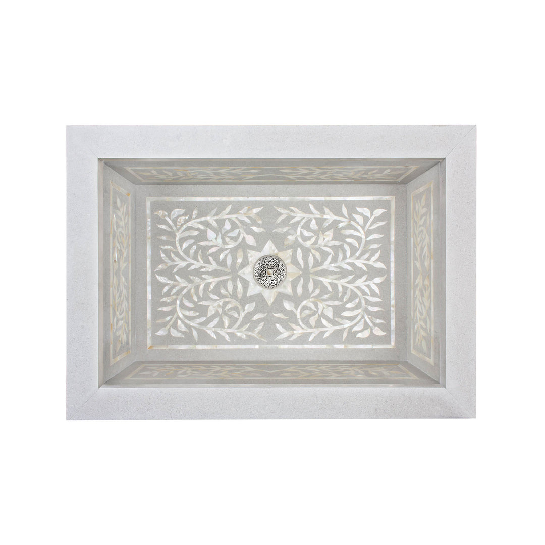 Linkasink Floral Inlay Drop in - Rectangular Bathroom Sink