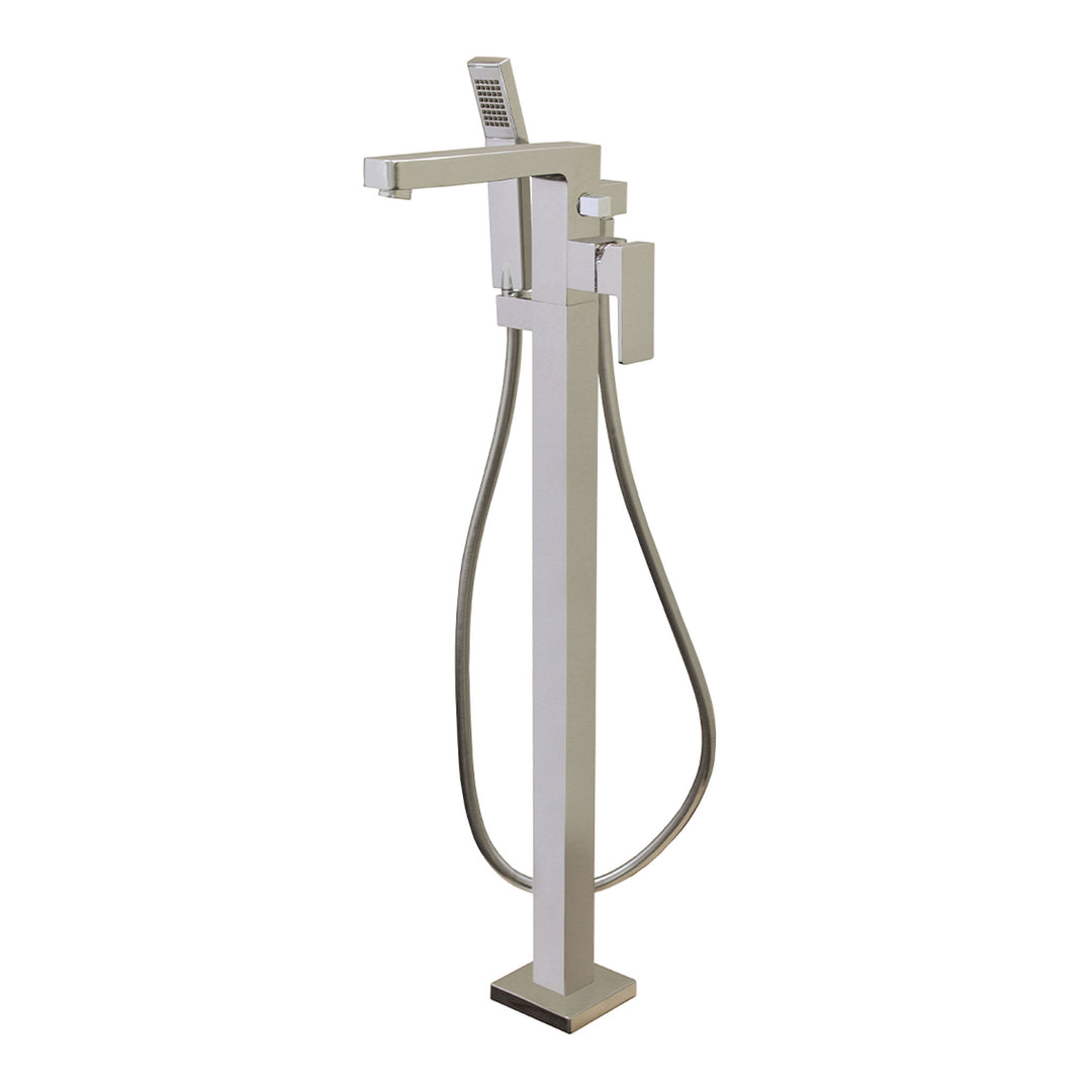 Aquabrass Madison Floormount Tub Filler with Hand Shower