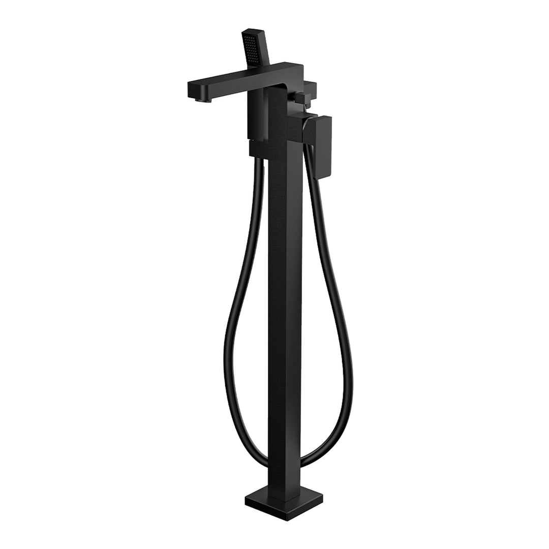 Aquabrass Madison Floormount Tub Filler with Hand Shower