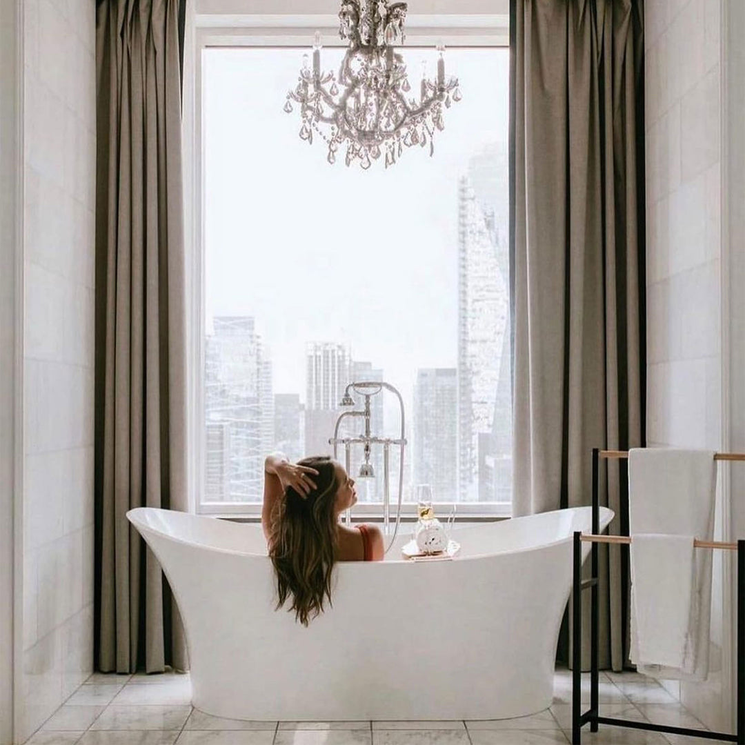 Rubinet Floor Mount Tub Filler Bathroom Faucet