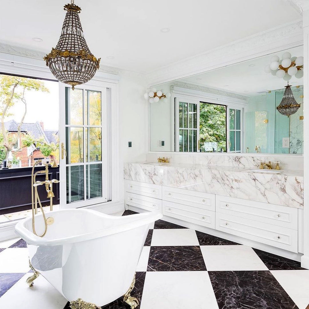 Rubinet Floor Mount Tub Filler Bathroom Faucet