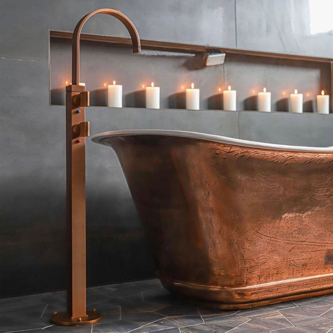 Rubinet Floor Mount Tub Filler Bathroom Faucet