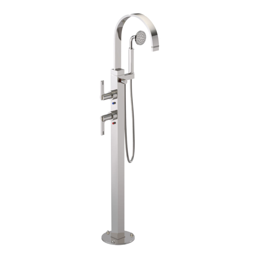 Rubinet Floor Mount Tub Filler Bathroom Faucet