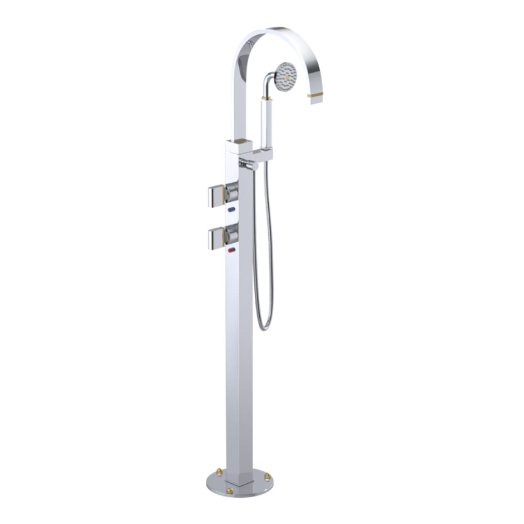Rubinet Floor Mount Tub Filler Bathroom Faucet