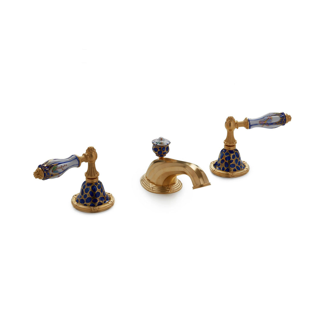 Sherle Wagner Scalloped Ceramic Empire Lever Handles Bathroom Faucet