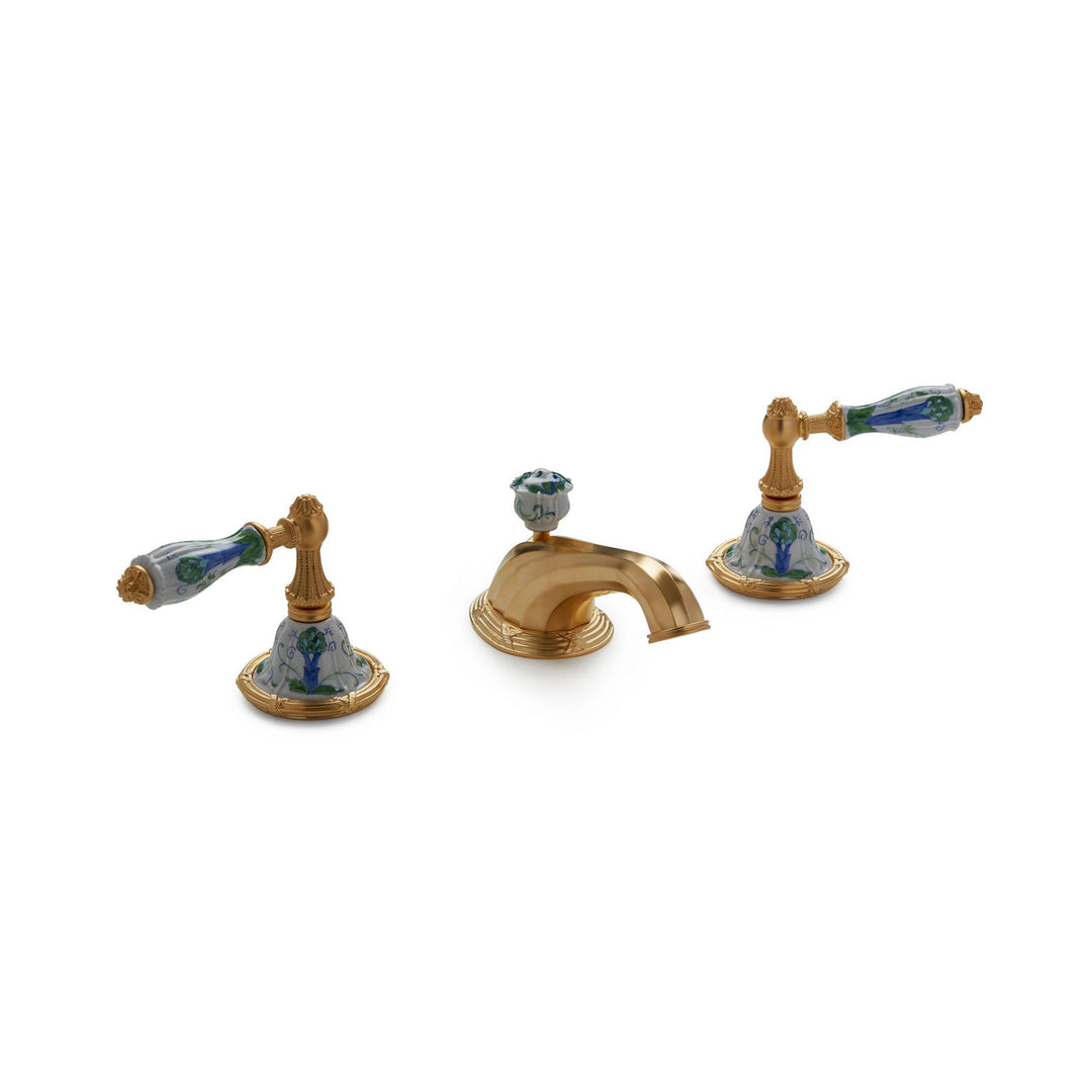 Sherle Wagner Scalloped Ceramic Empire Lever Handles Bathroom Faucet