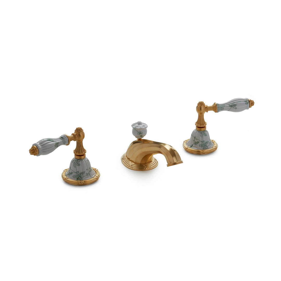 Sherle Wagner Scalloped Ceramic Empire Lever Handles Bathroom Faucet