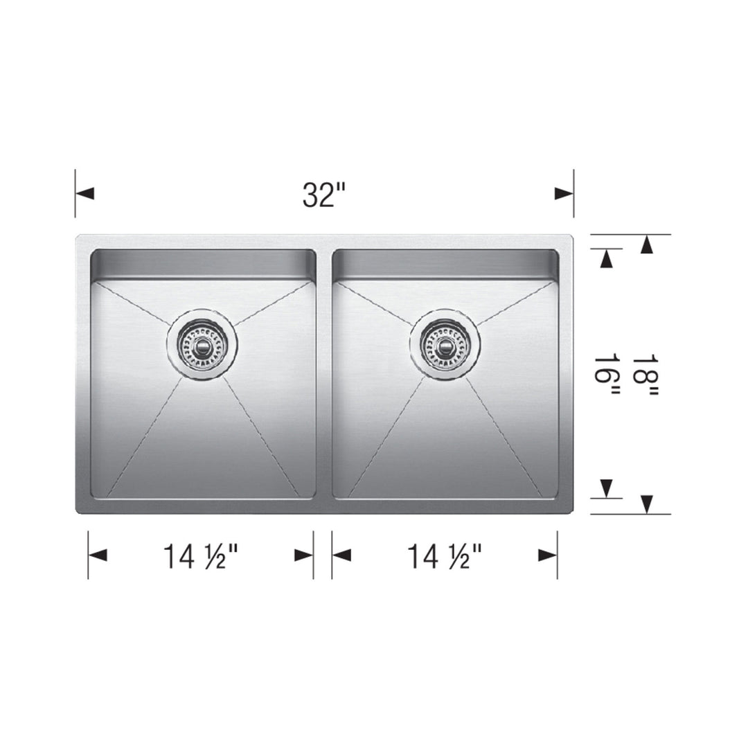 Blanco Quatrus 15 Double Bowl Kitchen Sink