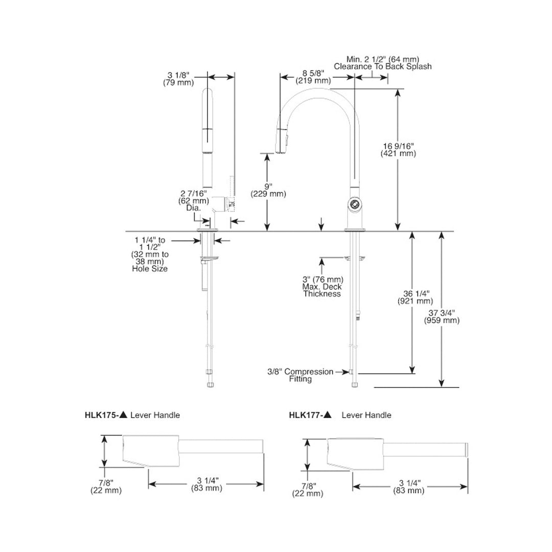 Brizo Jason Wu Pull Down Kitchen Faucet with Arc Spout