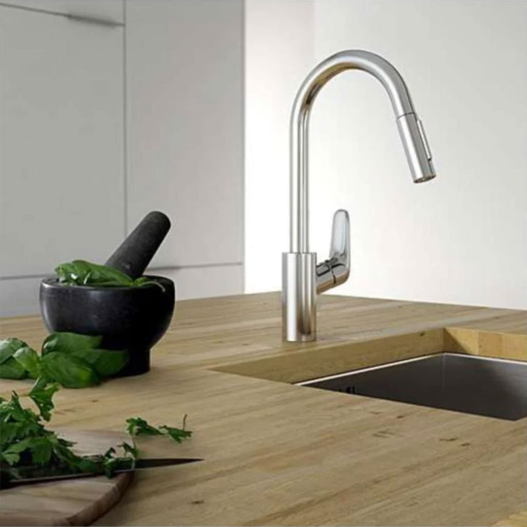 Hansgrohe Focus HighArc 2-Spray Pull Down Kitchen Faucet