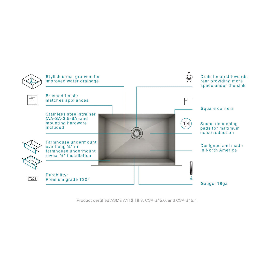 Prochef by Julien ProInox H0 Farmhouse/Apron Kitchen Sink