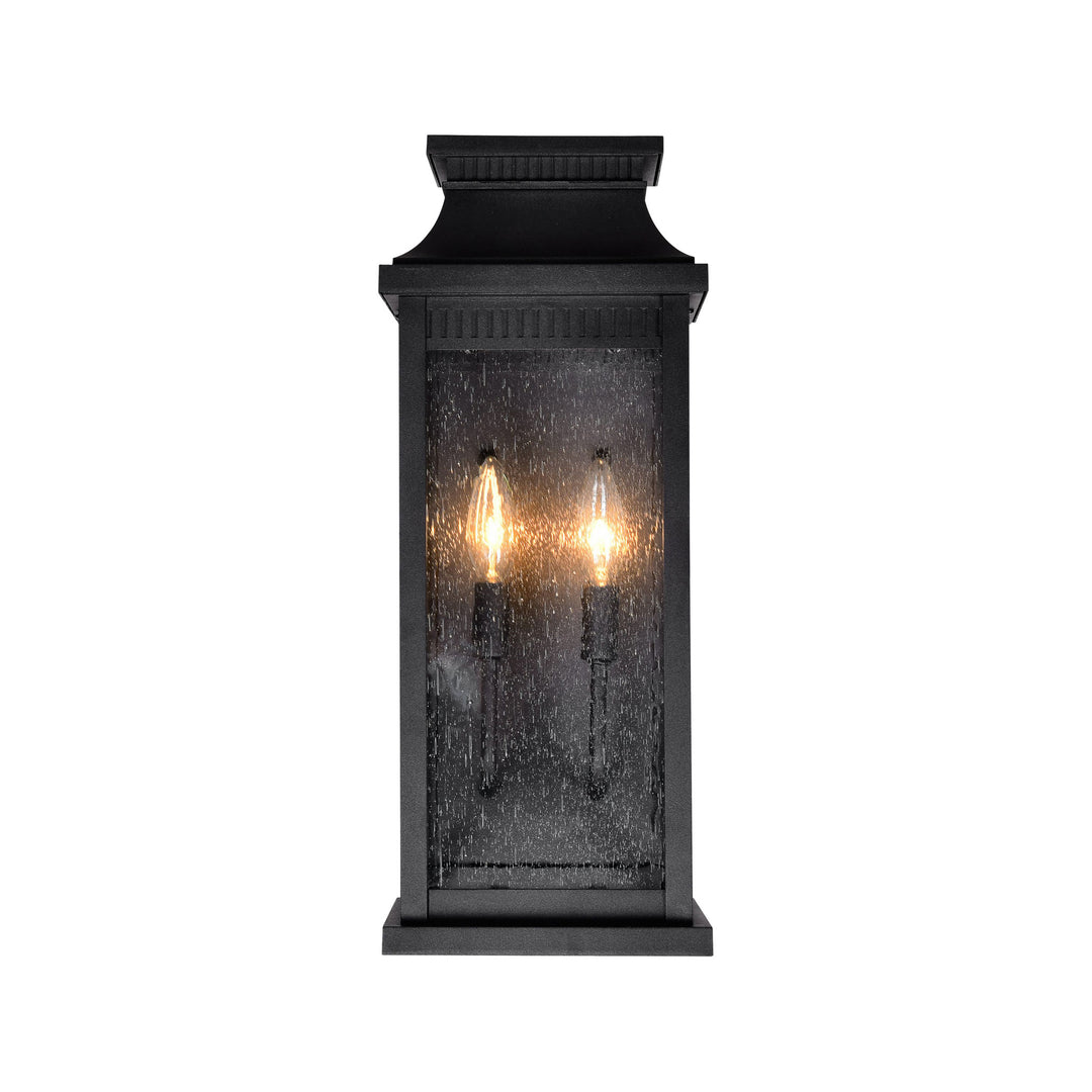 CWI Lighting Milford 2-Light Outdoor Black Wall Lantern