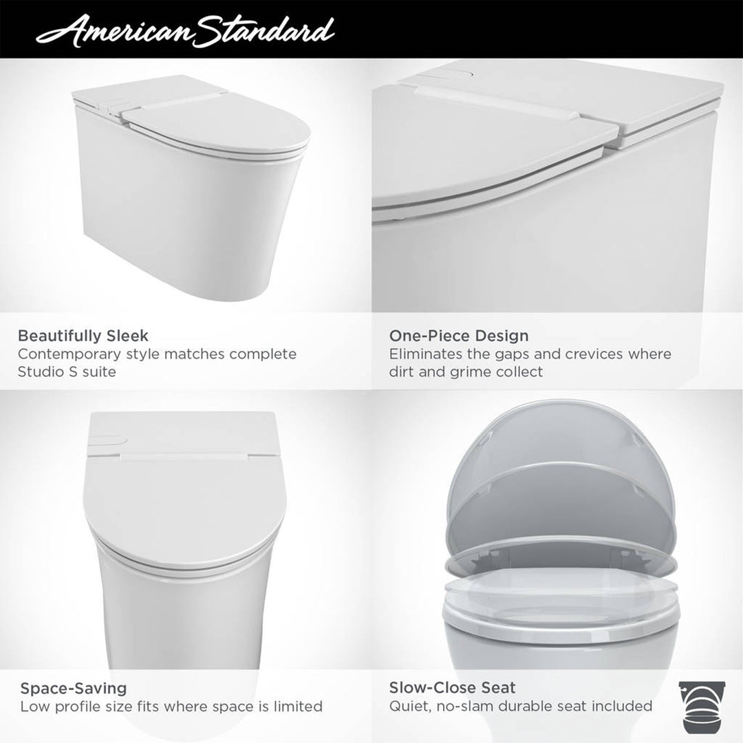 American Standard Studio S Right Height Elongated Low-Profile Toilet with Seat