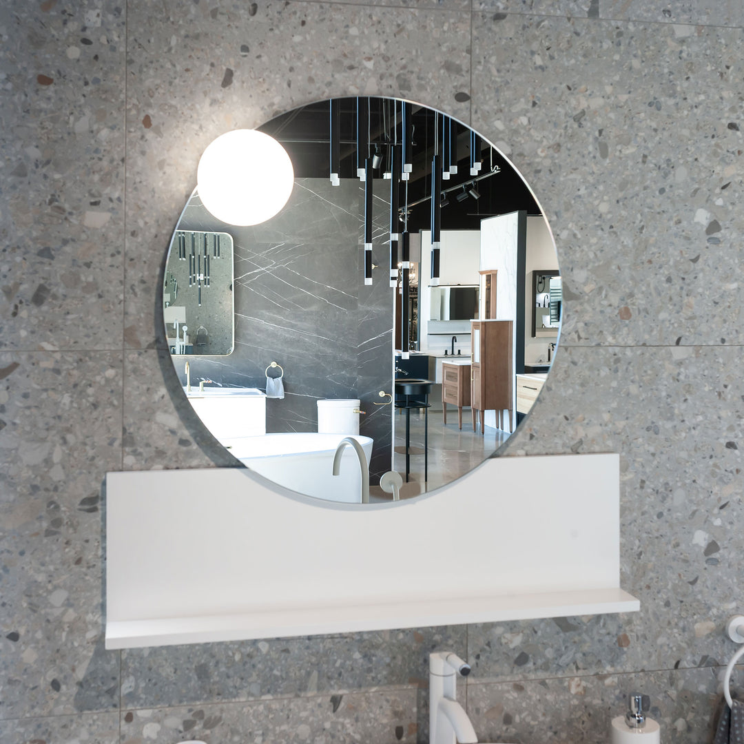 GB Group Bathroom Mirror Round with Shelf