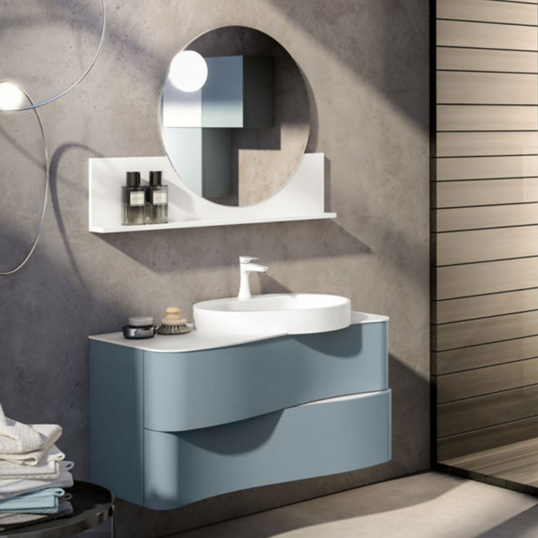 GB Group Bathroom Mirror Round with Shelf