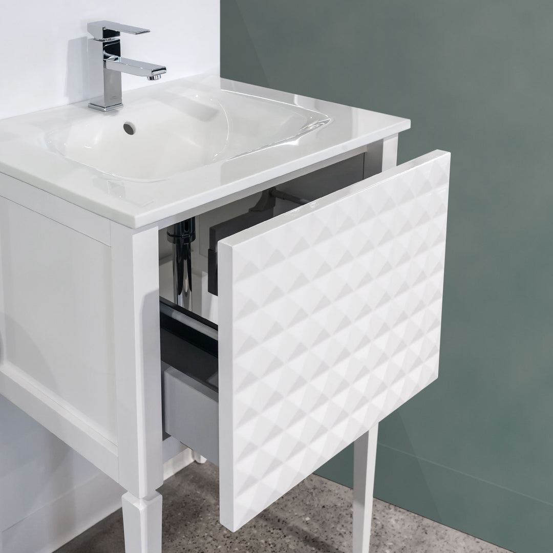 Macral Bath Vanity Diamond Collection - White Gloss