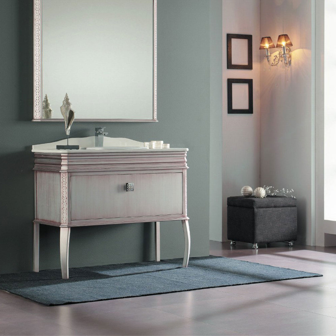 Macral Bath Vanity London - Antique Silver Patina