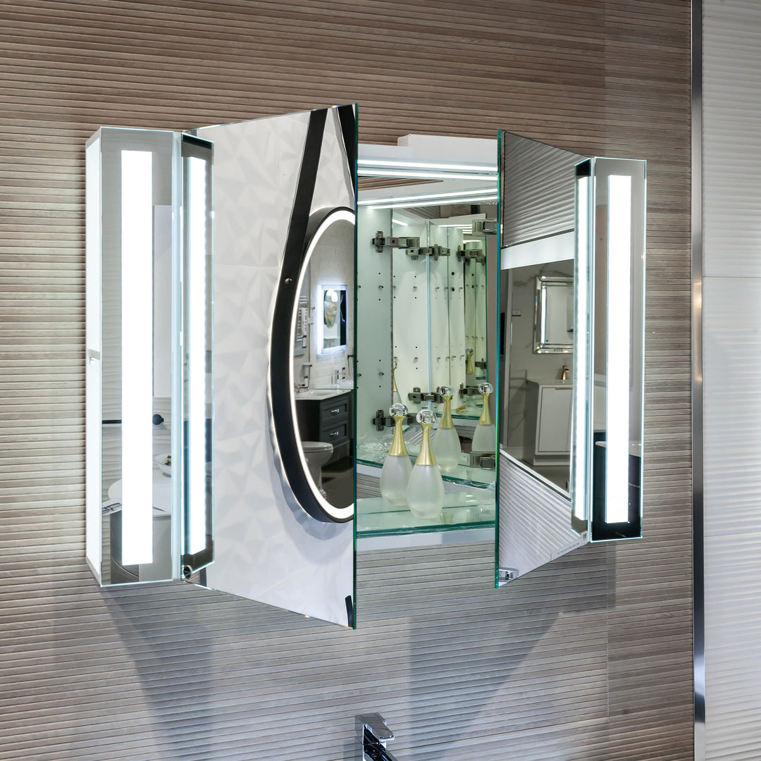 MCJ Bathroom York LED Mirror with Medicine Cabinet