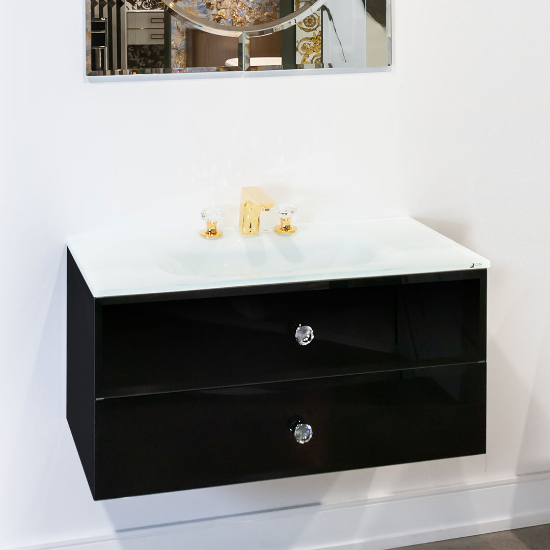 Q'in Bath Vanity Lux Single Sink Black