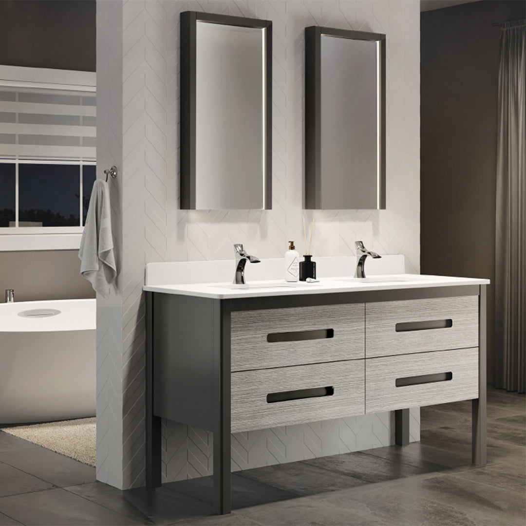 Vanico Bath Vanity 60" Double Sink Console - Gala